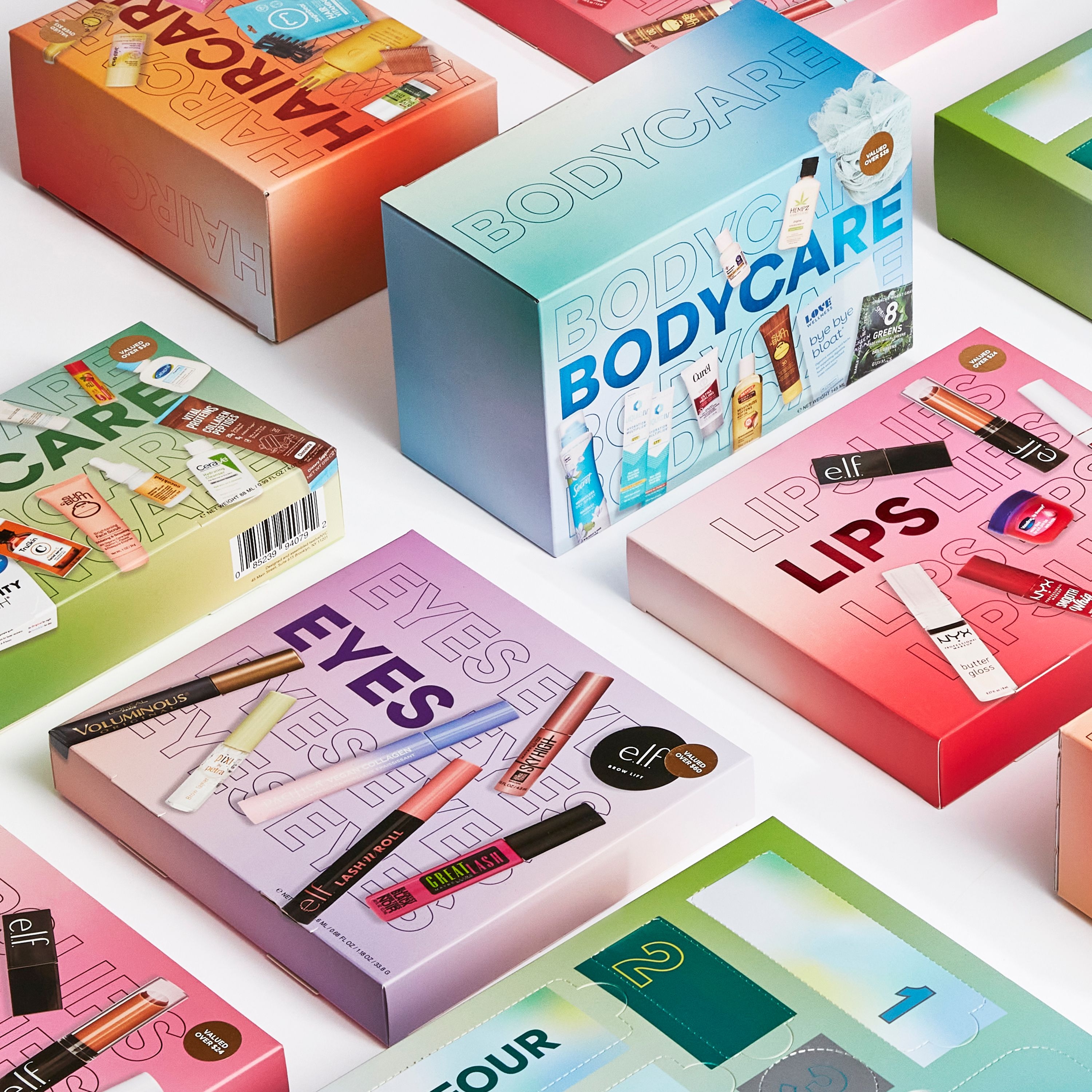 Private label products created for Target by Twelve; custom branded and curated beauty boxes for bodycare, eyes, lips, and face makeup