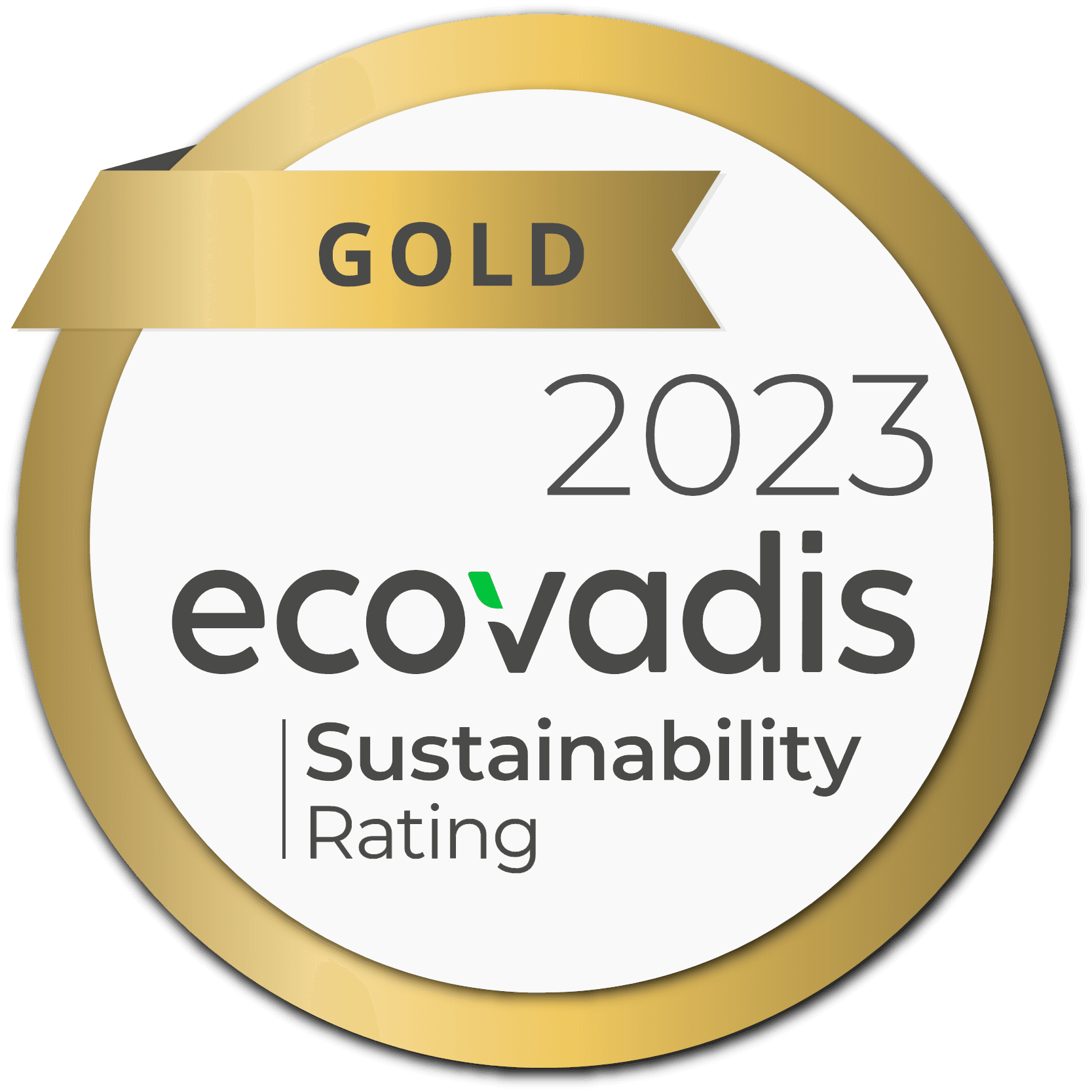 Ecovadis Gold Sustainability Rating 2023 Badge